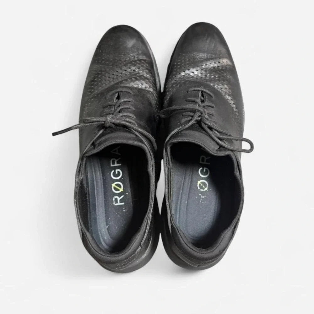 Cole Haan Men's 2.ZERØGRAND Laser Wingtip Oxfords Black Size 14M‎